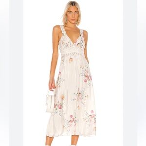 LoveShackFancy Sabina Floral Silk Maxi Dress Size 0